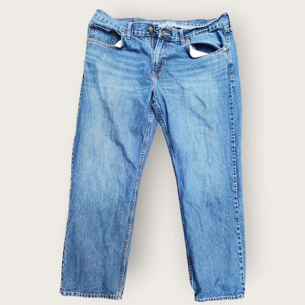Old Navy Men's 38x30 Regular Straight Denim Blue Jeans *Tricky Hem* Read Descrip
